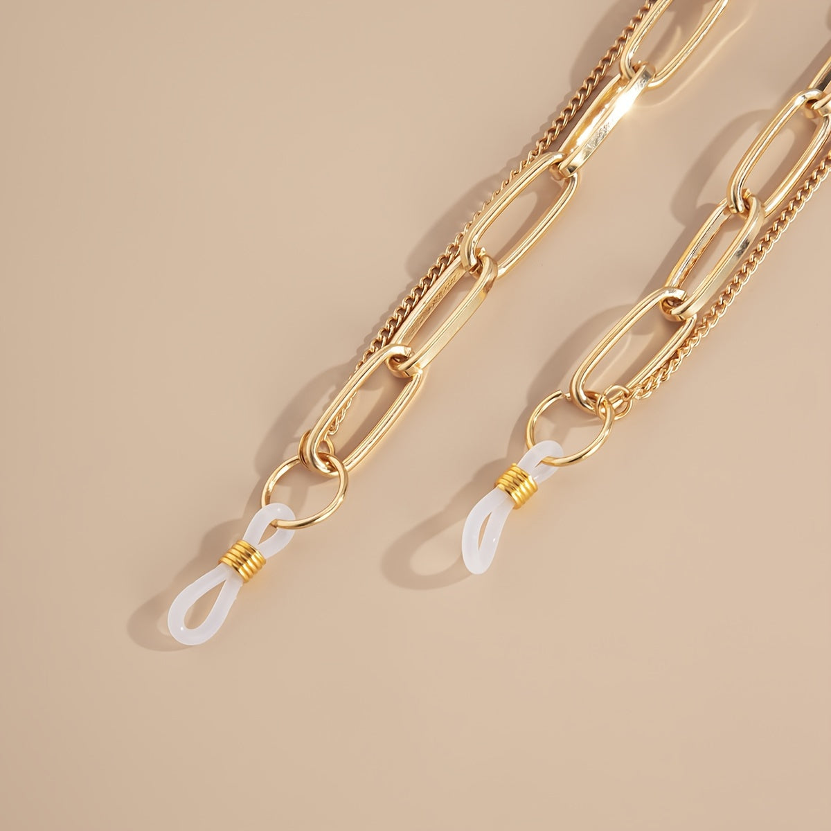 Double Layer Glasses Chain with Grip for Sunglasses and Reading Glasses Stylish Face Covering Strap for Eyewear