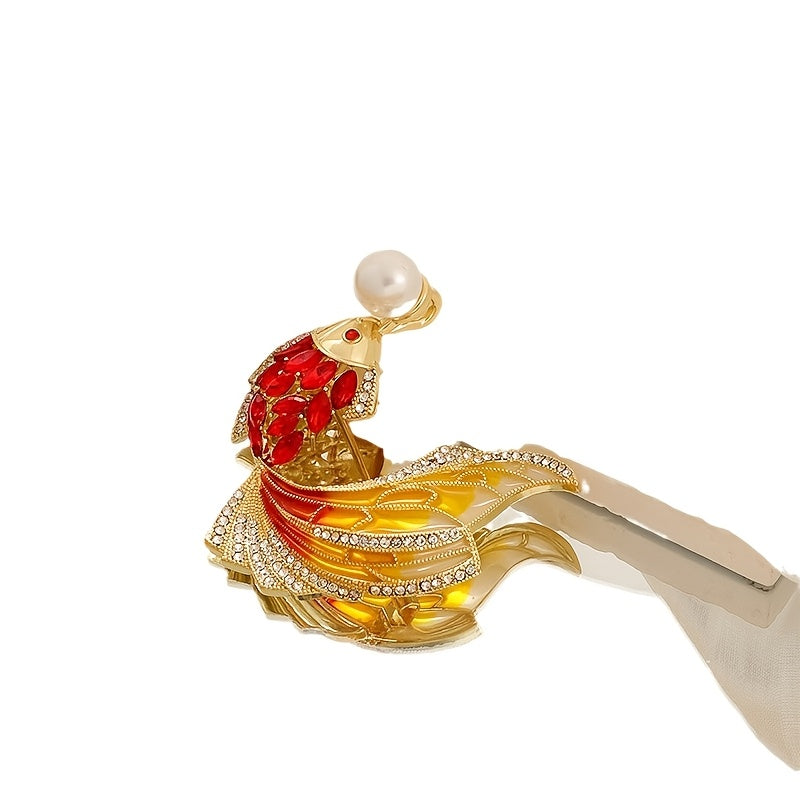 Enamel Brooch Pin Red Koi Fish Animal-Themed Jewelry for Coats and Sweaters