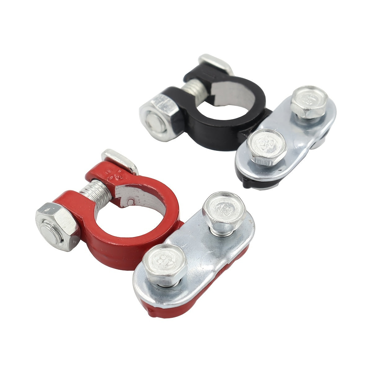 2 Pairs Heavy Duty Battery Terminal Clamps for Car Boat Truck in Alloy