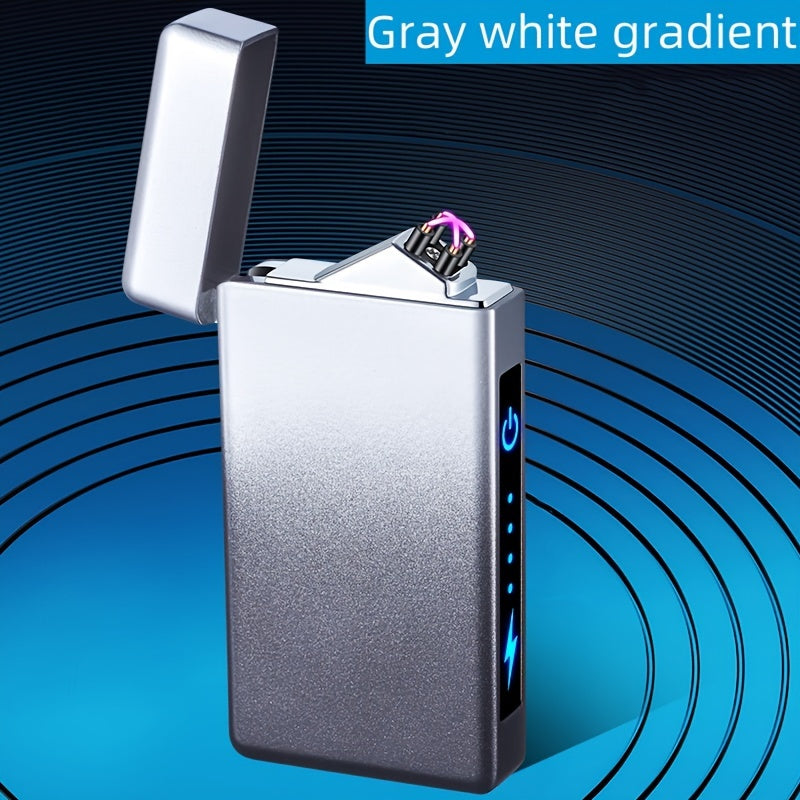 Men Women Rechargeable Dual-Arc Electronic Lighter with Power Display