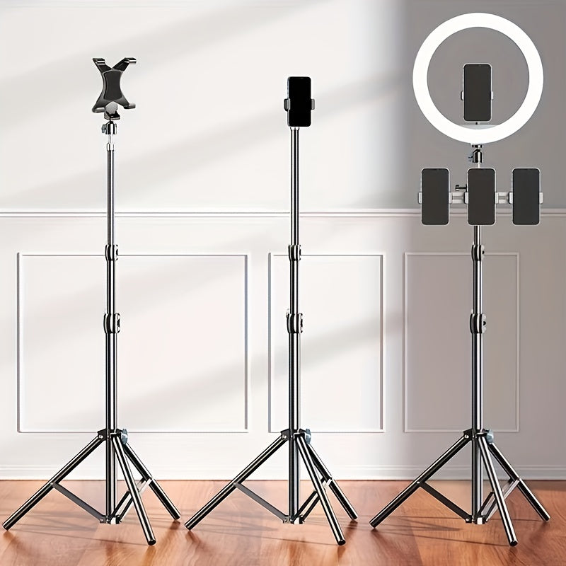 1.6m Black Iron Mobile Phone Holder with Spirit Level and Gimbal Head