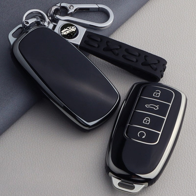 Universal TPU Car Key Fob Cover for 4-Button Remote Anti-Fall Wear-Resistant