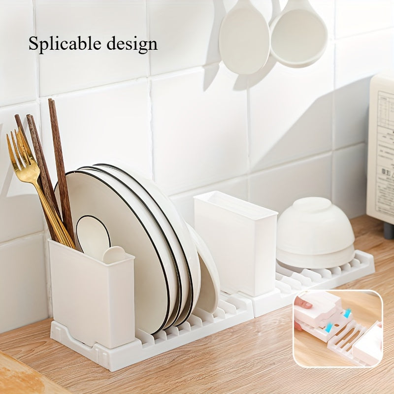 Bir qismli plastmassa oshxona idishlar uchun qattiq qopqog'i va suv tomchilash uchun idishlar qutisi bilan