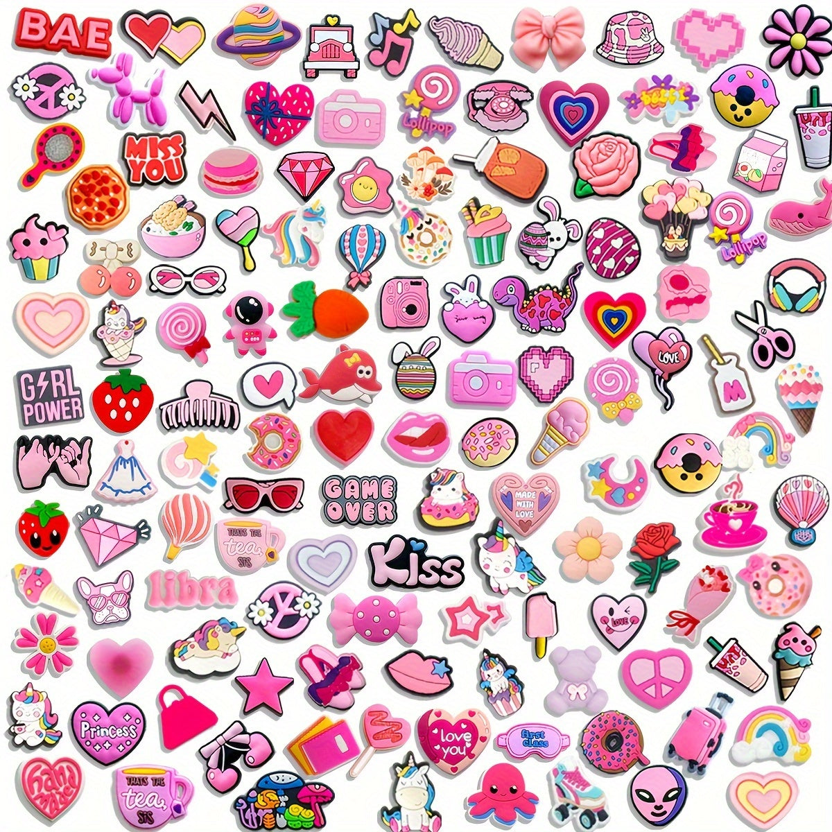 Kids Girls Pink Charm Bracelet Set with Shoe Jewelry and Watch Charms