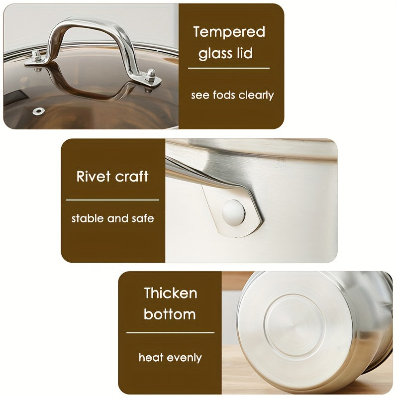 9.4 Qt Stainless Steel Stockpot Set with Steamer and Glass Lid