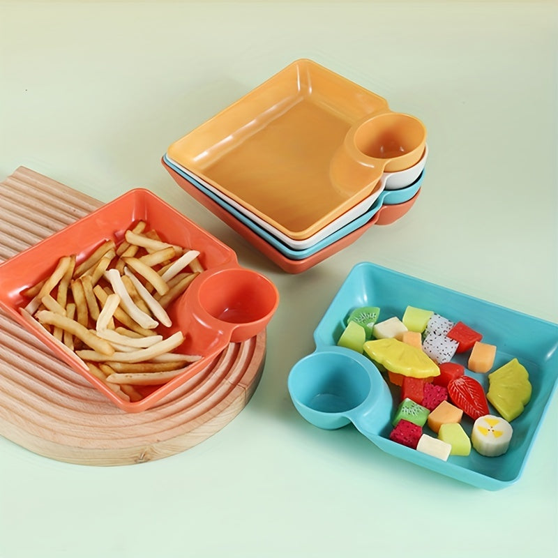 4-Piece Plastic Serving Platter Set Food-Safe Snack and Appetizer Trays
