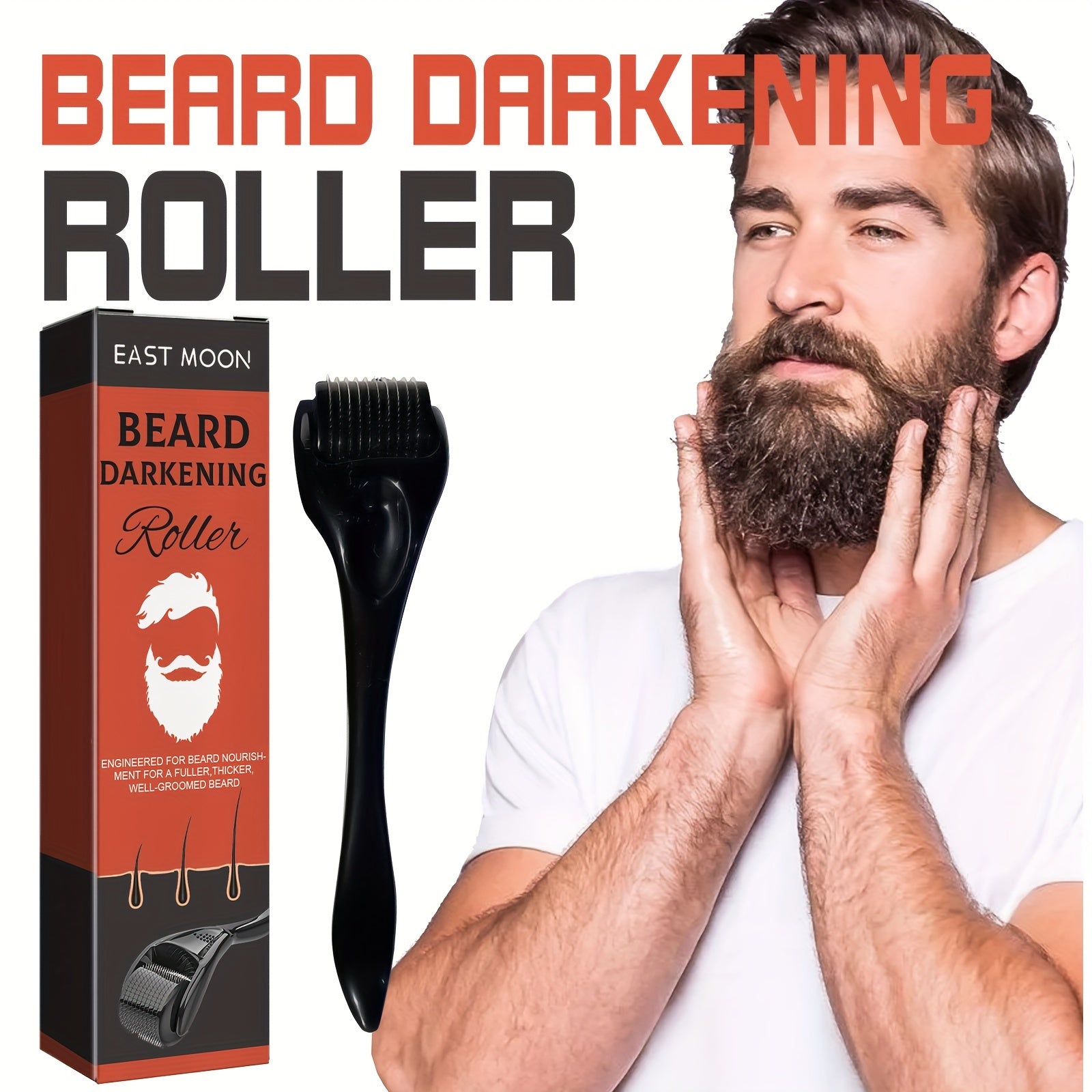 Мужской роллер для темных участков лица из нержавеющей стали с дизайном гребня