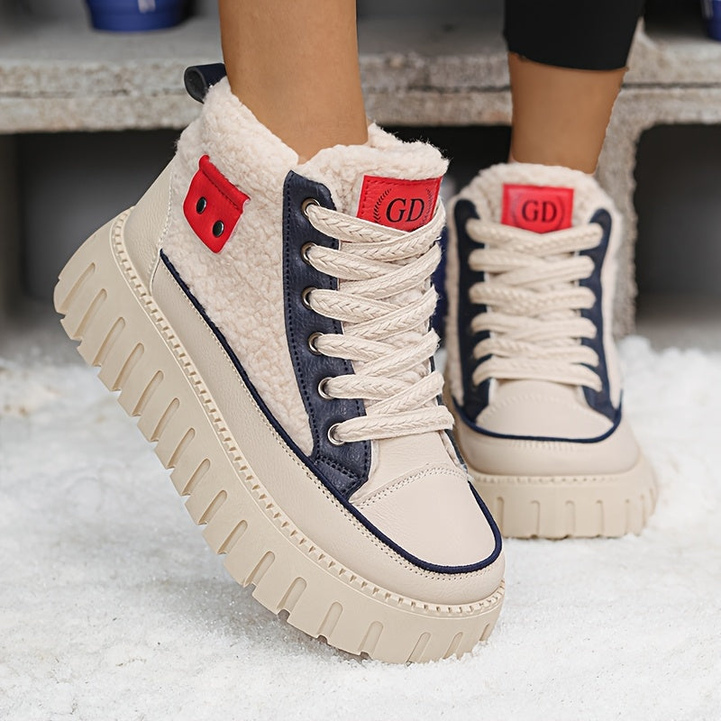 Women's Winter Thickened High-Top Warm Boots Chunky Sole Snow Shoes