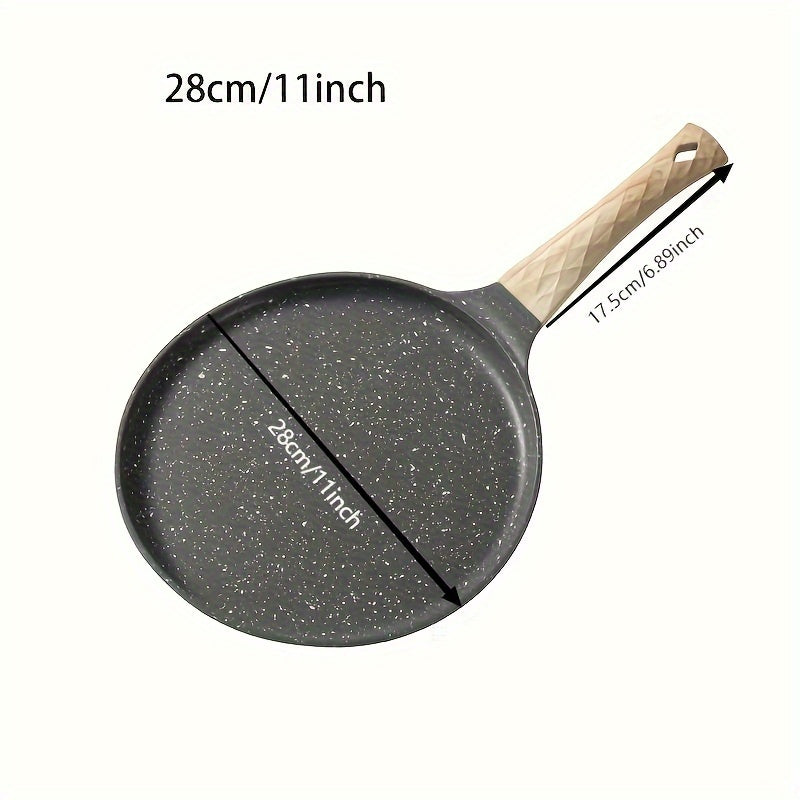 10-Inch Nonstick Crepe Pan with Swiss Granite Coating Aluminum Pancake Skillet Stay-Cool Handle Induction Compatible