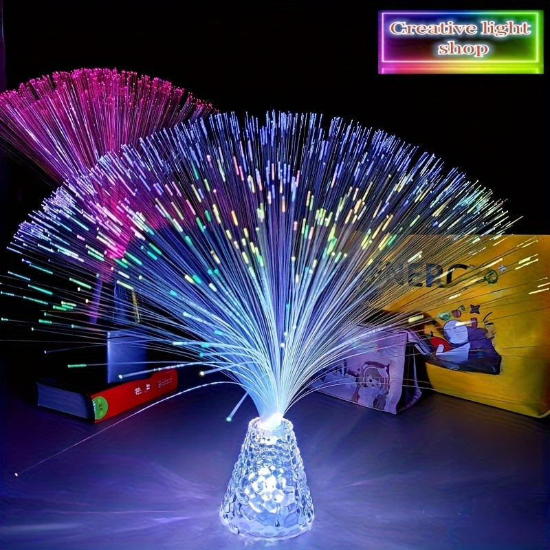 Fiber Optic Lamp Color Changing Water Ripple Base Bedroom Decor Romantic Night Light Sleep Aid