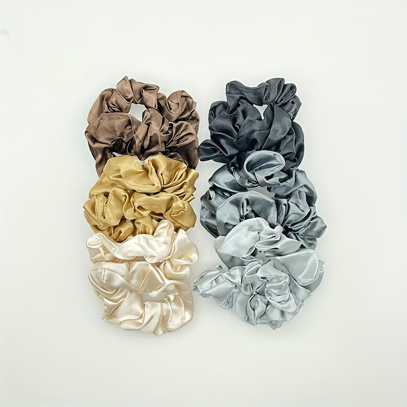 Ayollar va qizlar uchun 12 ta to'liq rangli satinning soch to'plamlari va tassel detallari bilan to'plam