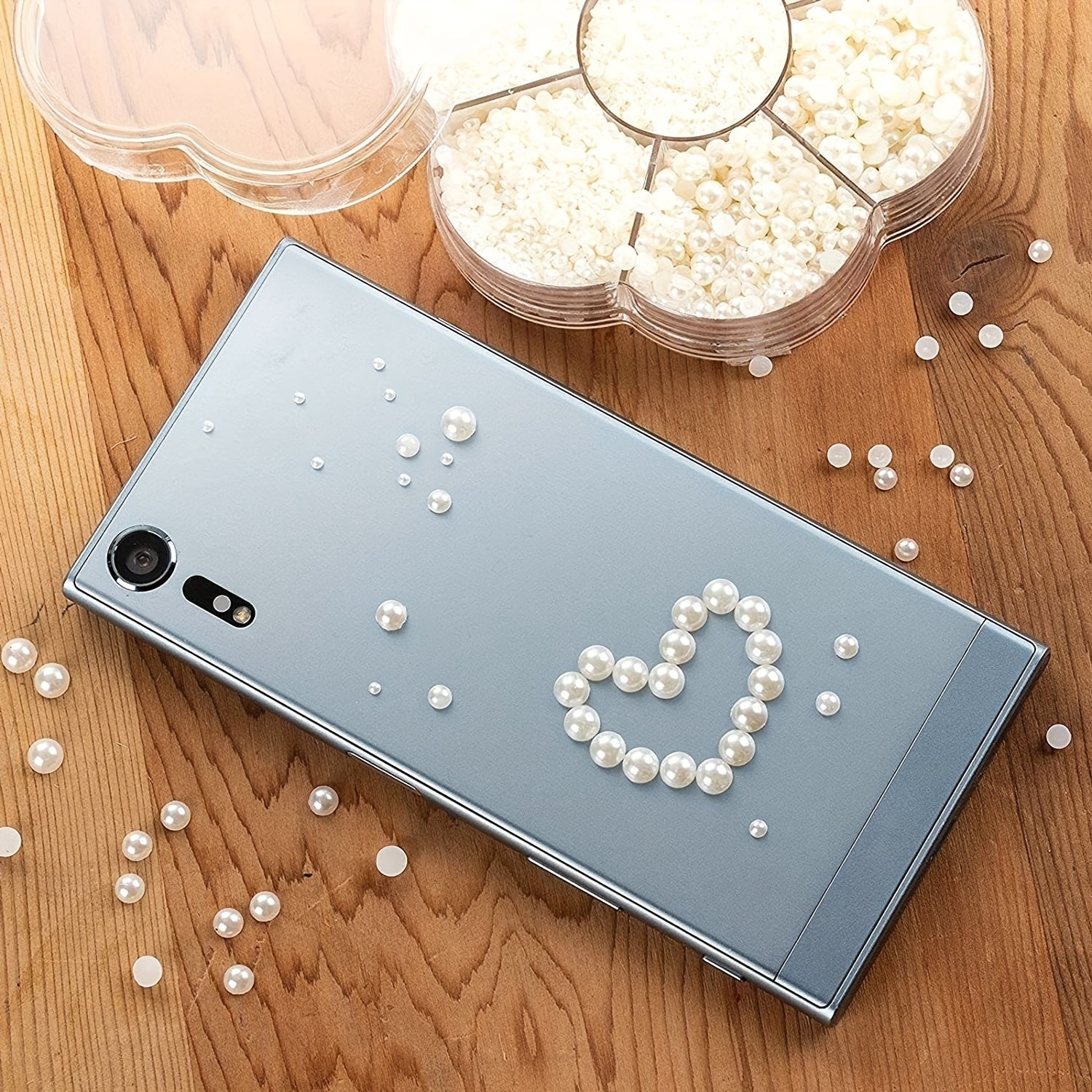 Resin Pearls Set 3600 Pieces Half Round Flat Bottom for Nail Art Jewelry and Makeup 3mm-9mm