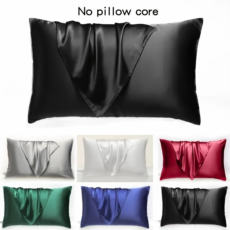 Solid Color Satin Pillowcase for Hair and Skin Protection Breathable and Luxurious Bedding