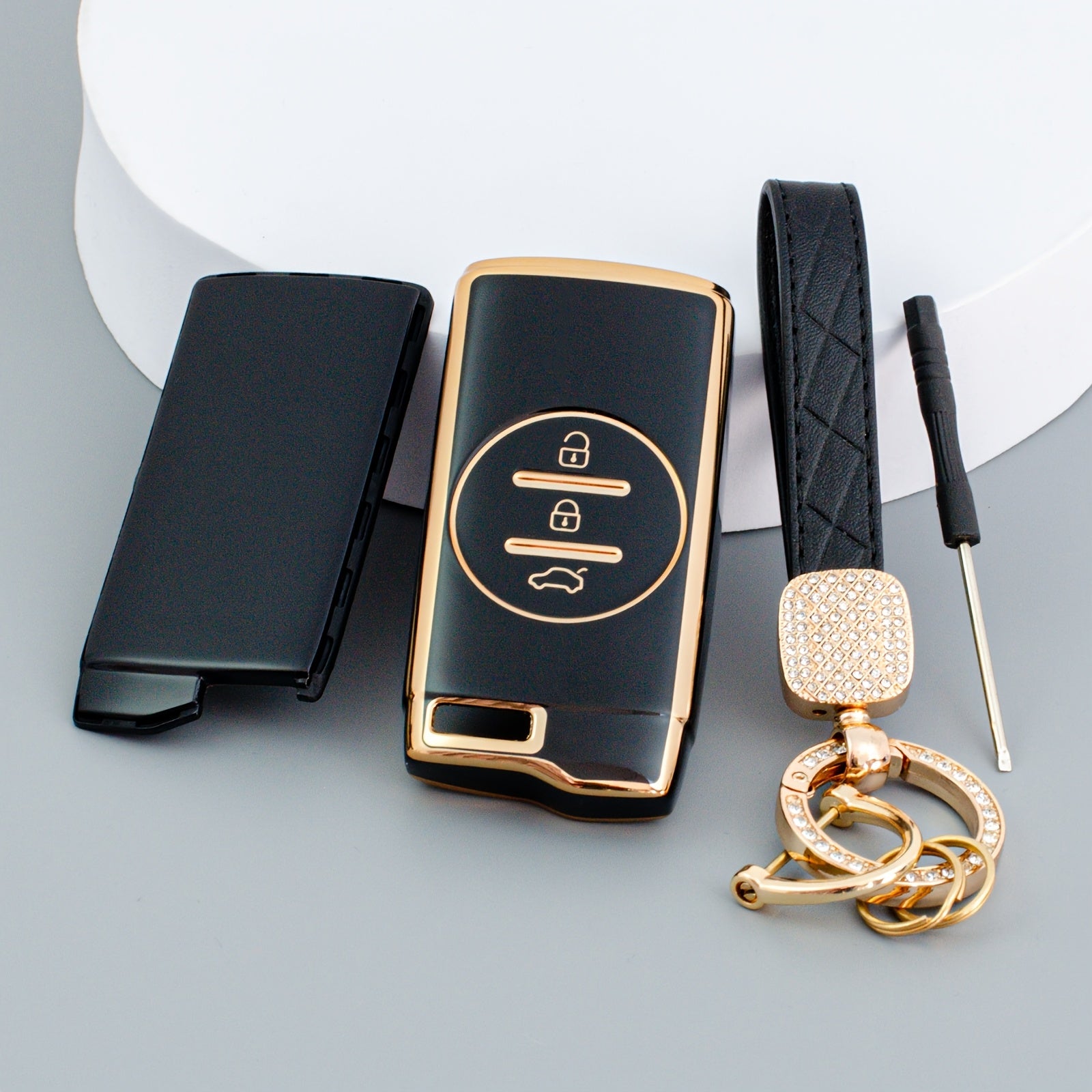 Universal Soft TPU Key Fob Cover With Keychain for Car Remote