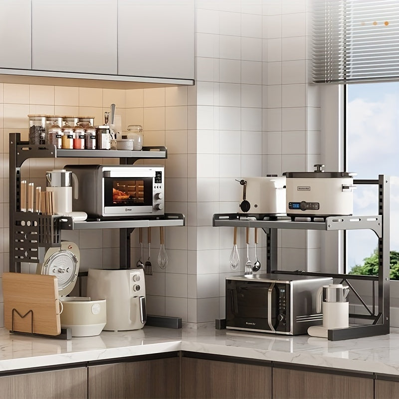 Expandable Metal Kitchen Shelf Rack for Microwave and Appliances