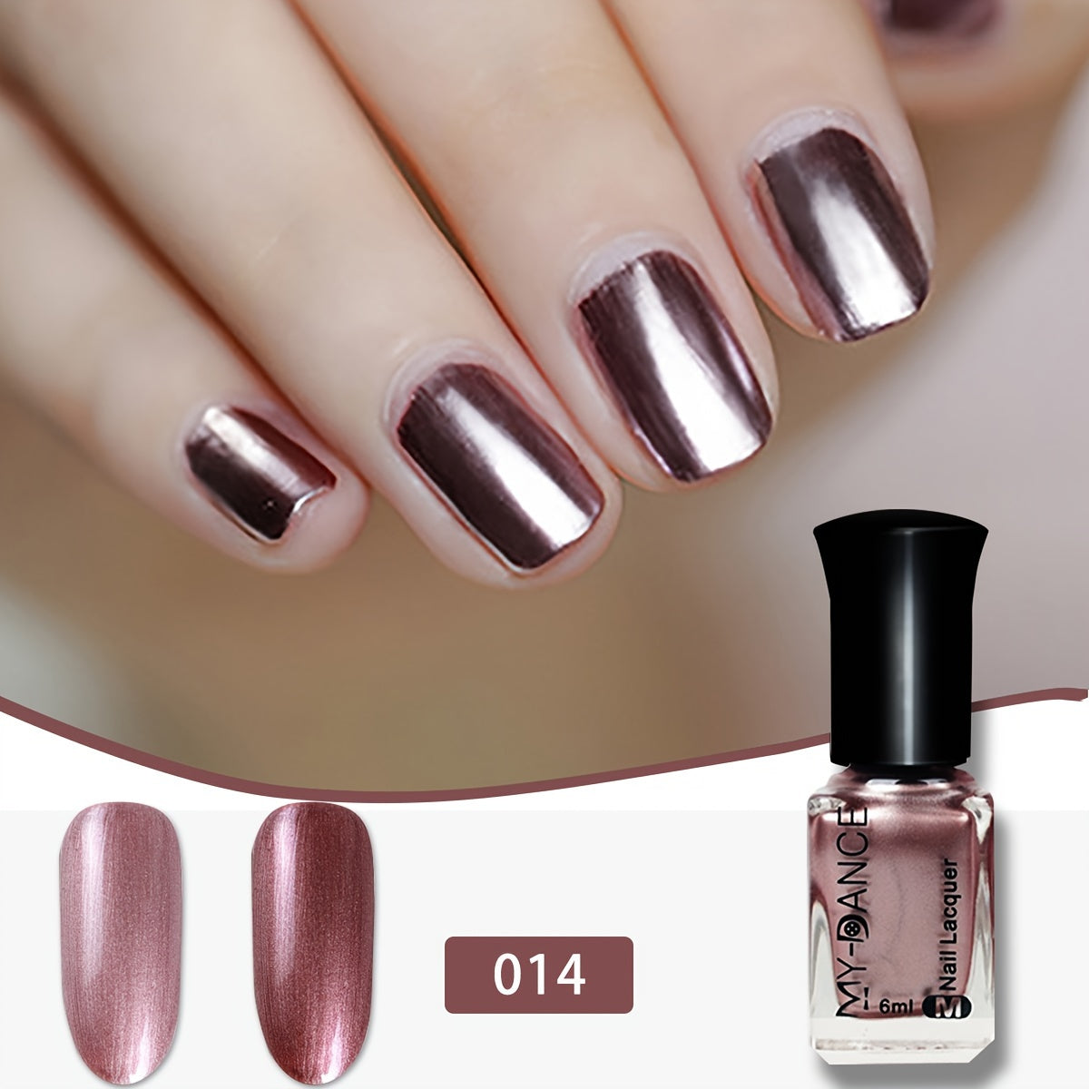 Metallic Shine Mirror Nail Polish for Women Long-Lasting Hypoallergenic Fast-Drying