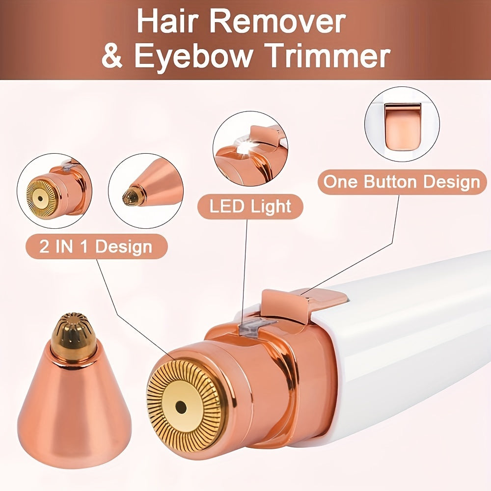 2-in-1 Eyebrow Trimmer Painless Hair Removal for Face Lips Nose Body Women