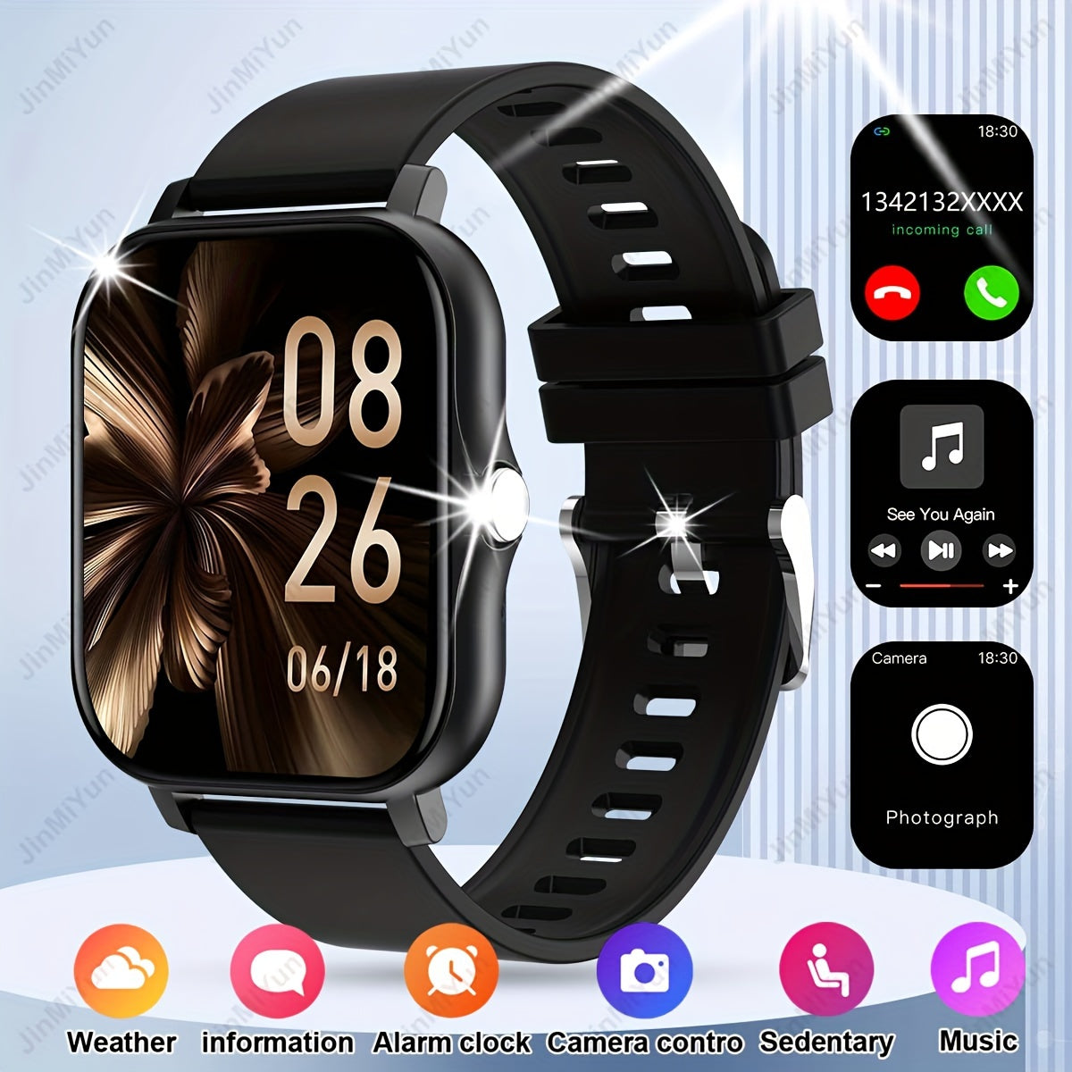 Full Screen Touch Sports Smartwatch for Men and Women with Wireless Call Reminder and Multiple Sport Modes