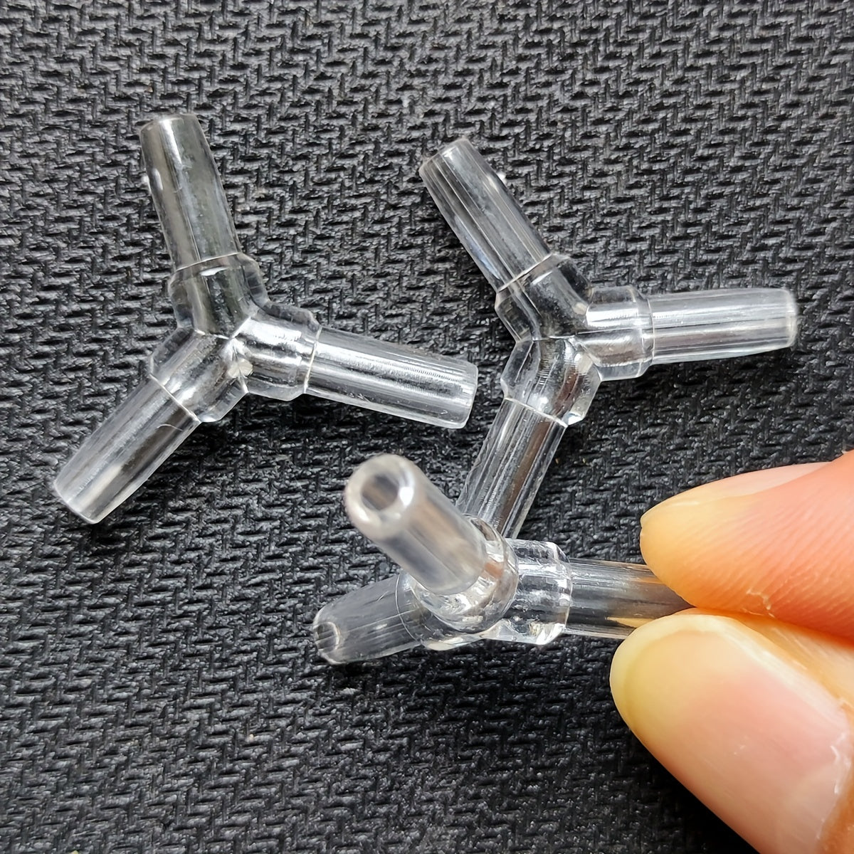 10 Pack 4mm Acrylic Aquarium Air Pump Tee Connectors for Fish Tank Oxygenation