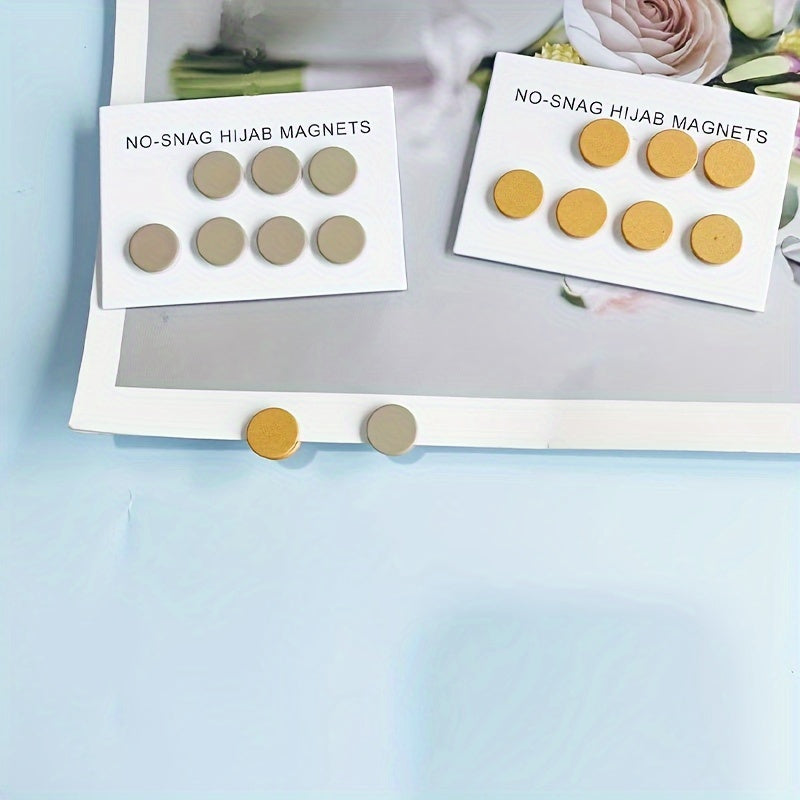 Juego de 8 imanes minimalistas de aleación para hijab, pinzas redondas antarañazos para uso multifuncional