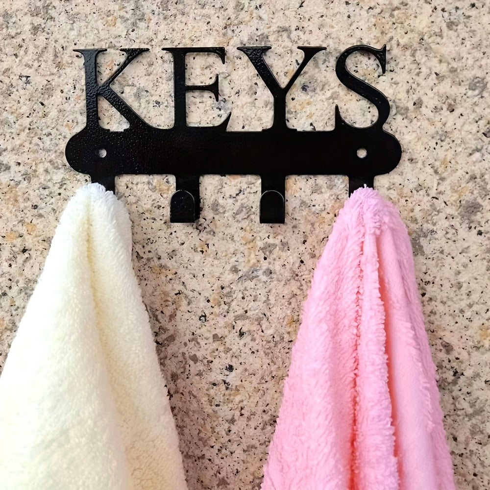 Metal Key Hook Wall Mount Rust-Proof Powder-Coated Durable for Keys Clothes Hats