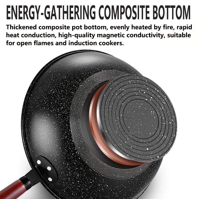 12-Inch Non-Stick Medical Stone Skillet Frying Pan Wok for Induction Gas Stoves