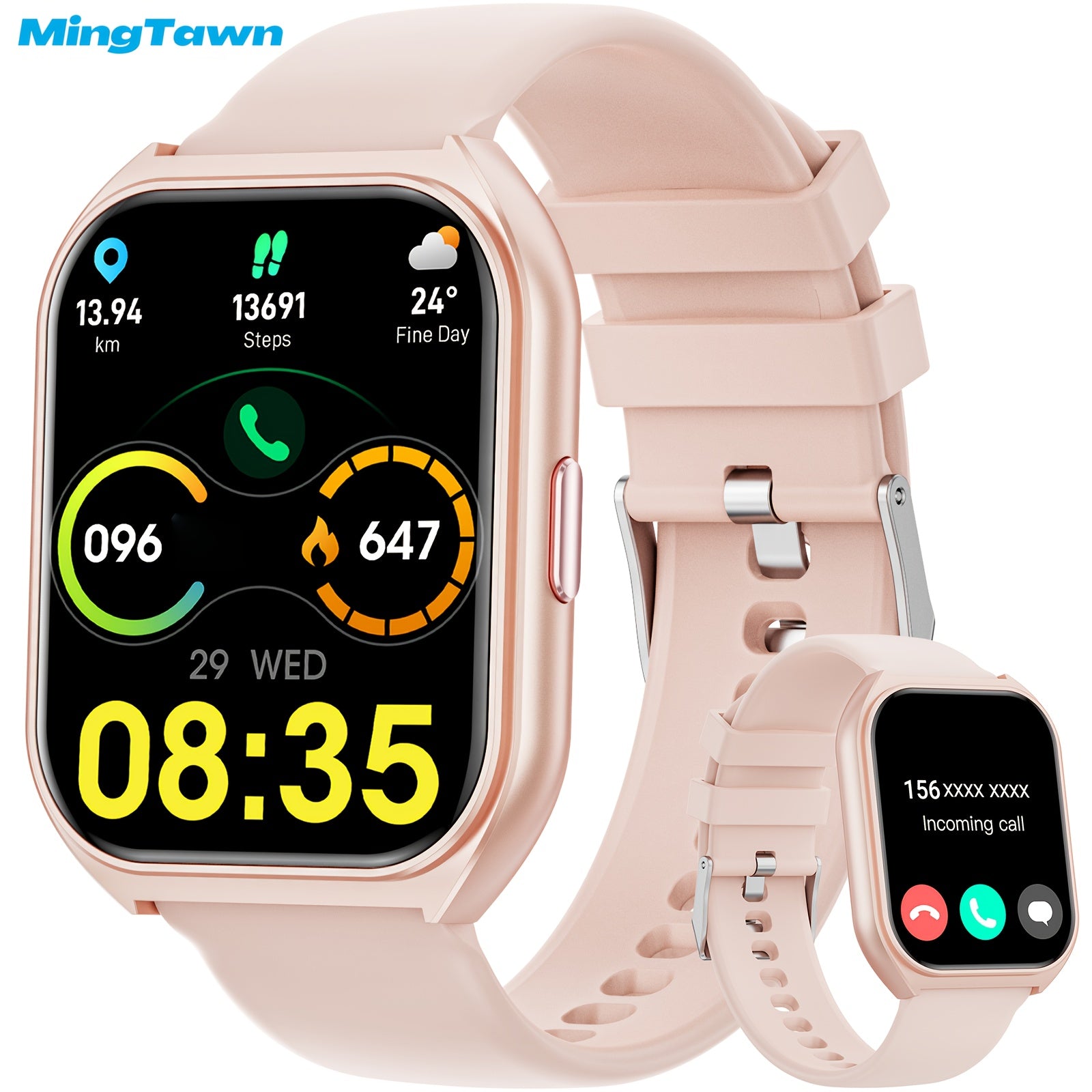 HD 1.83 Inch Touch Screen Smartwatch for Men Women Waterproof IP67 Fitness Tracker with Calls and Sports Modes