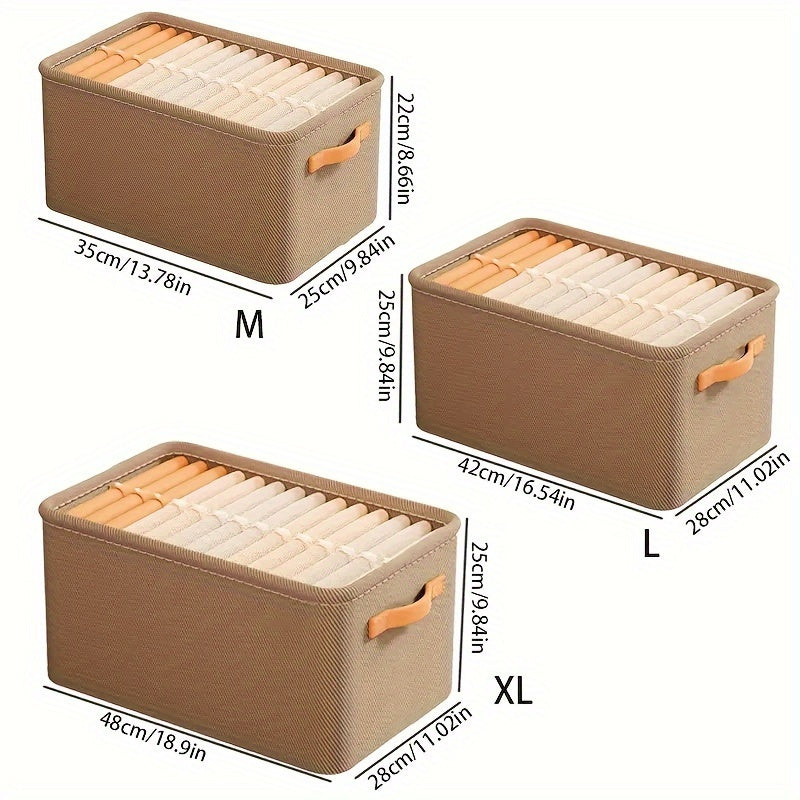 Juego de 3 cestas de almacenamiento multifuncionales para armario con asas para ropa, toallas, ropa de cama y juguetes