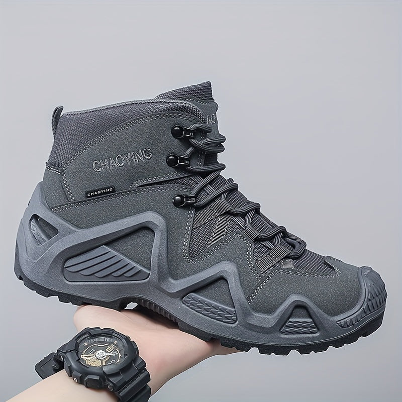 Men's Casual Hiking Sneakers Leather Fabric All-Weather Comfort