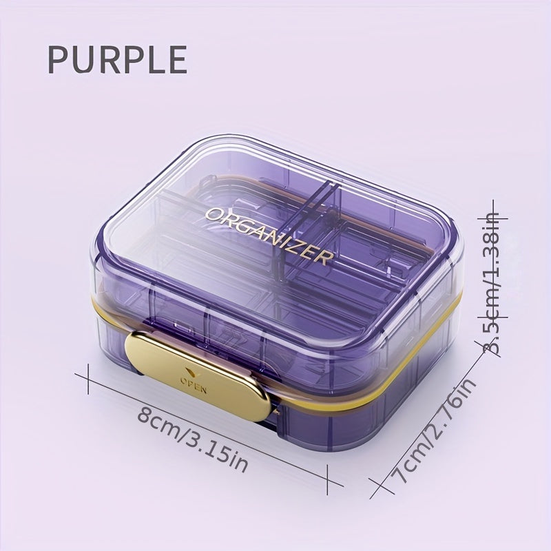 Portable Pill Organizer 7 Compartments Lightproof Moisture-Sealed Box