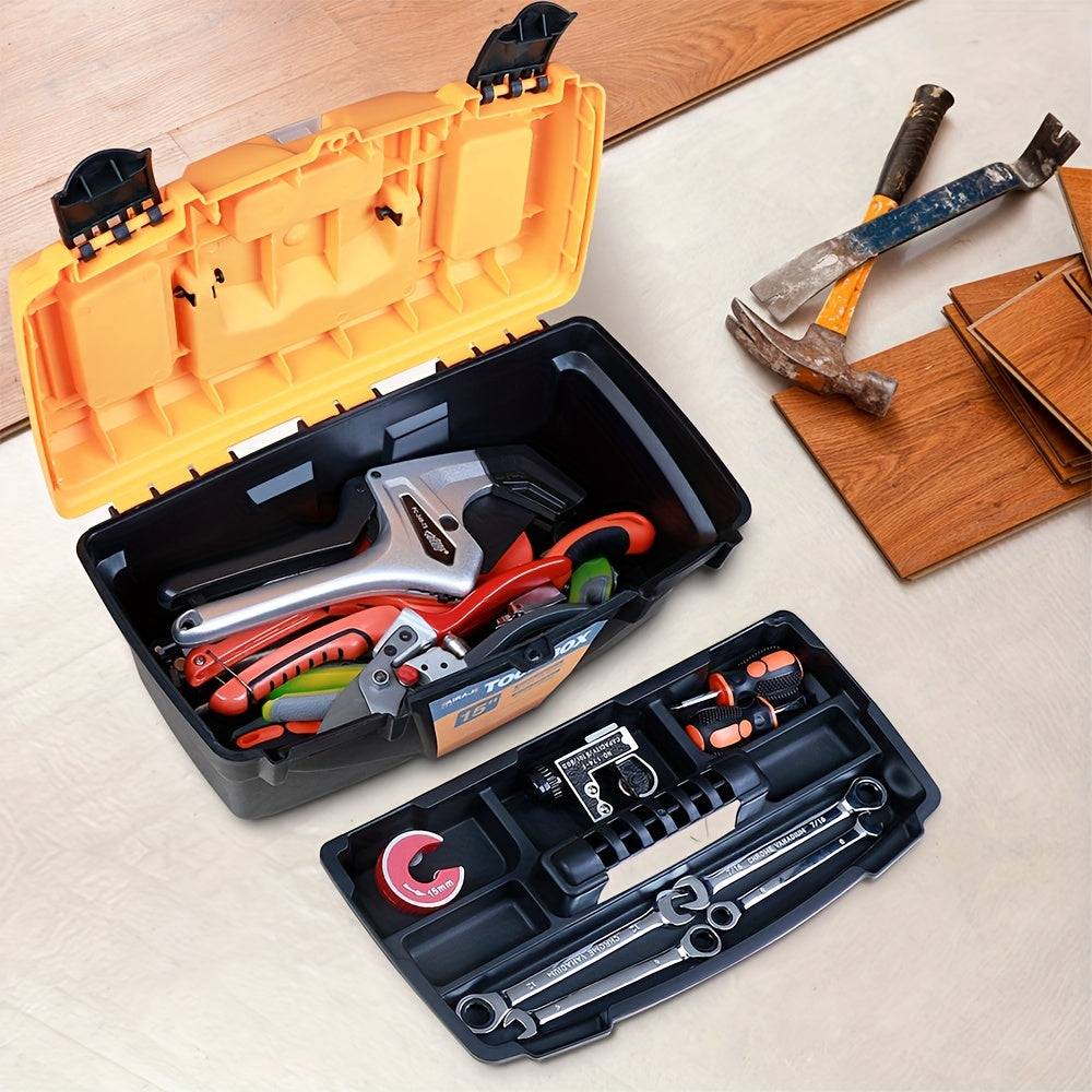 38.1cm Plastic Hardware Toolbox for Electricians and Woodworkers Storage Case