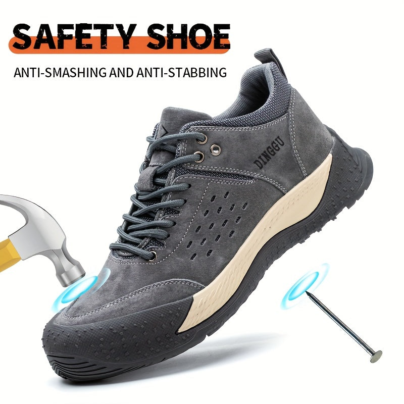 Sanoat xavfsizligi uchun teshilmas tagliklar, sirpanmas, bosilmas va teshilmas xususiyatlarga ega po'lat barmoqli ish botinkalari.