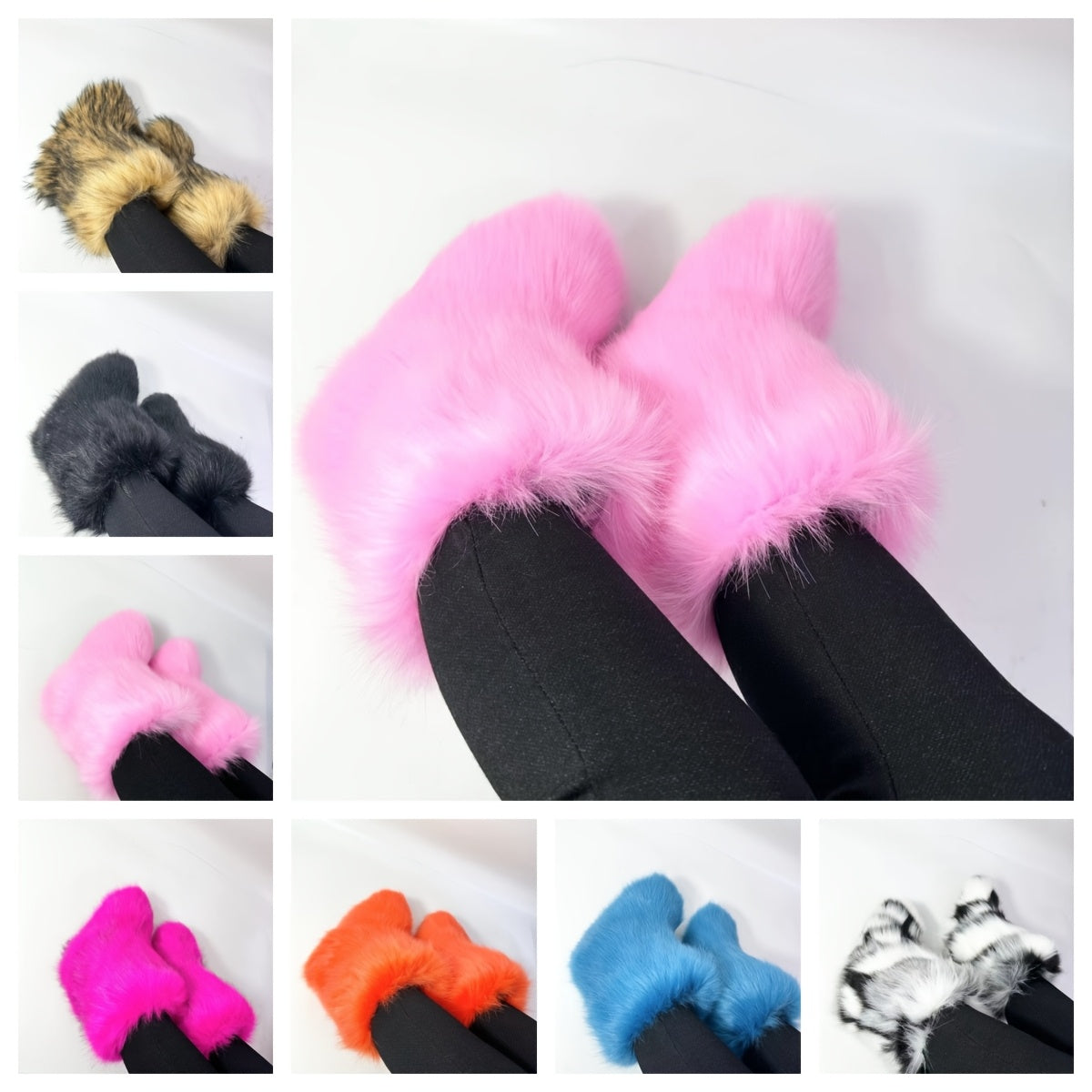 Women's Pink Faux Fur Cozy Winter Snow Boots High-Cut