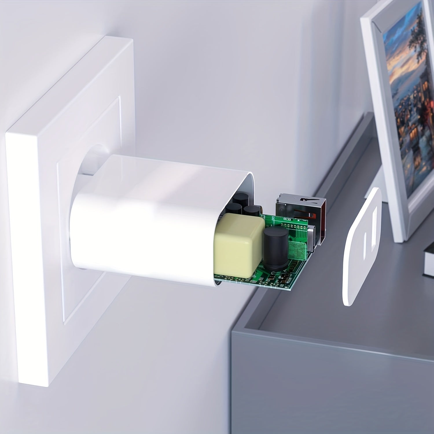 2-port USB Type C zaryadlovchi 5V 2A tez zaryadlash Evropa roʻzgʻor roʻzgʻor roʻzgʻor yengil sayohat