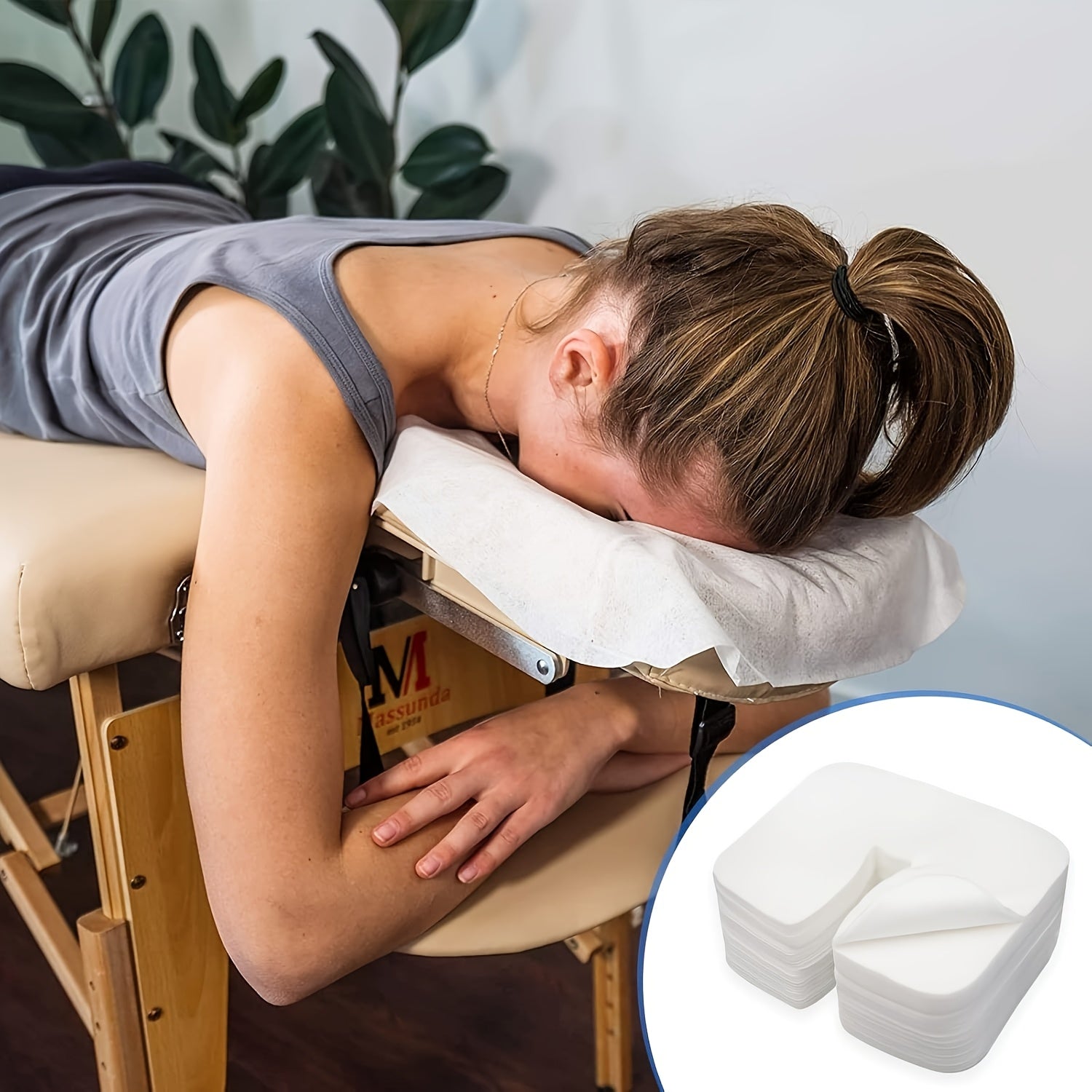 200 White Disposable Face Cradle Covers for Massage Tables and Chairs 200 Pieces