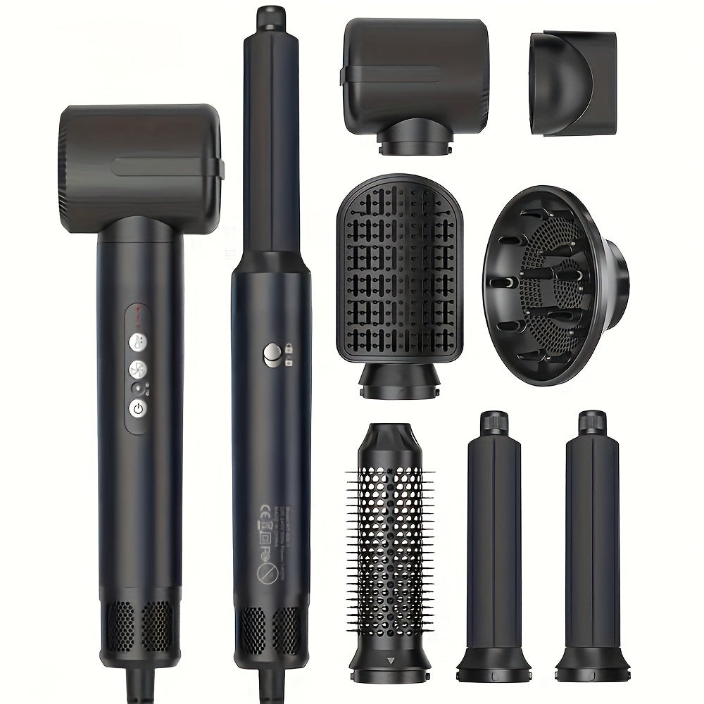 7-in-1 Hair Styling Tool with 1400W Power and 110000 RPM Includes Diffuser Curling Wand Concentrator Volumizer and Straightener Brush