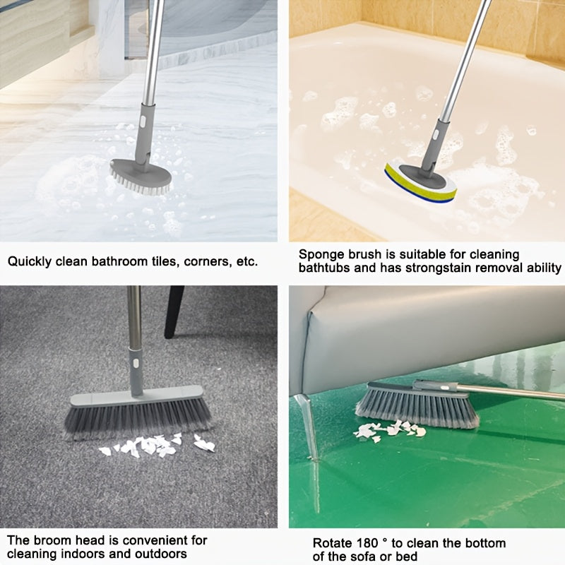 7-chiqishli ko‘p maqsadli tozalash to‘plami, zanglamaydigan po‘lat va plastmassa asboblar, uy yuzalariga