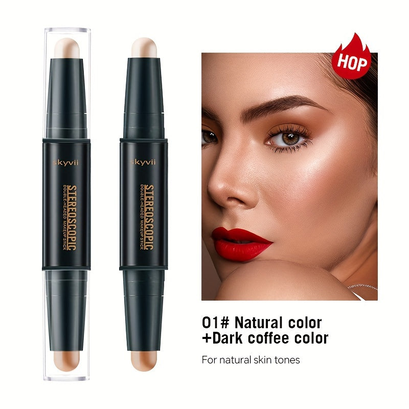 Dual-Headed Contouring Stick for Highlighting and Shading Nose and Face
