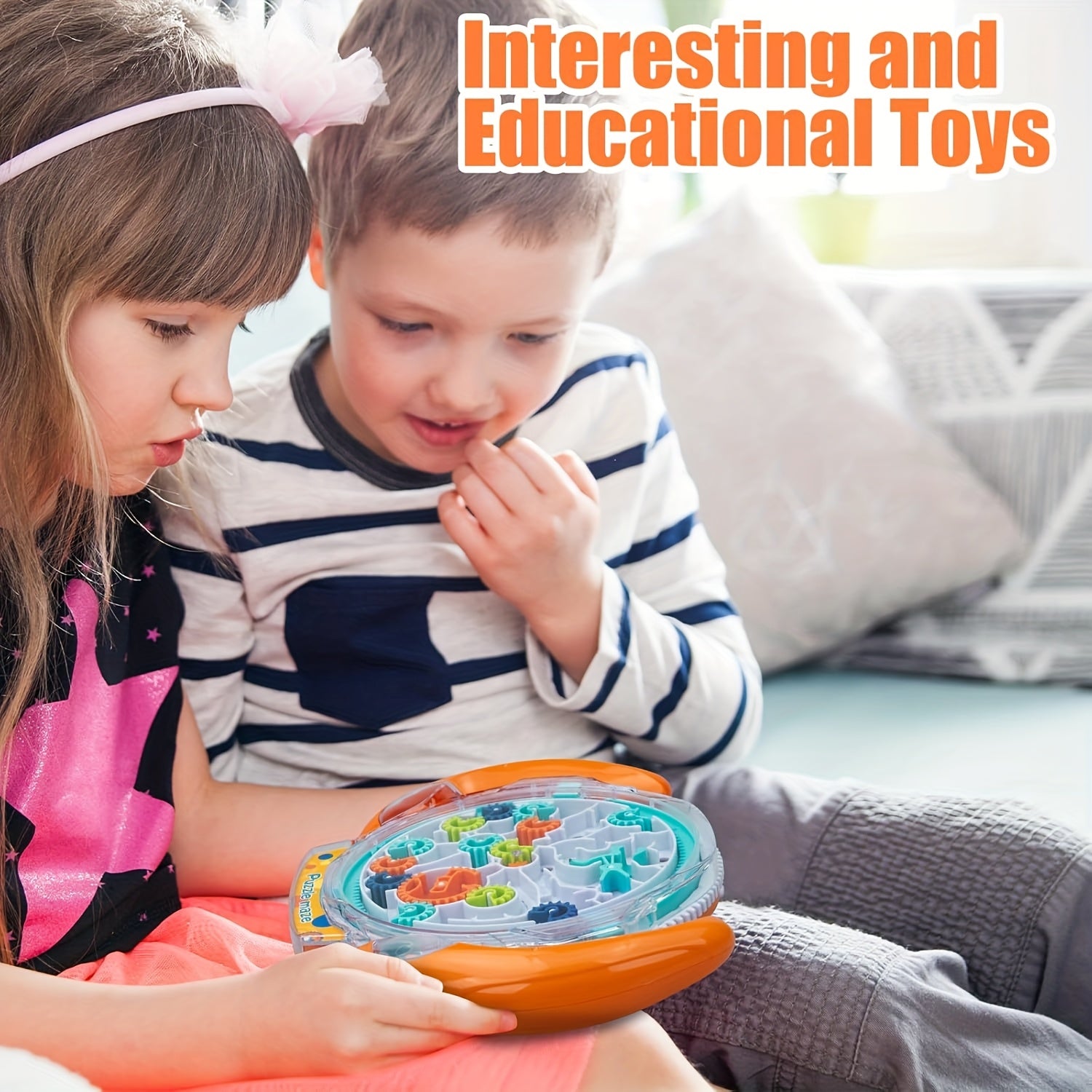 Colorful 3D Gear Maze Puzzle for Kids Educational Toy with Multiple Gears and Traps