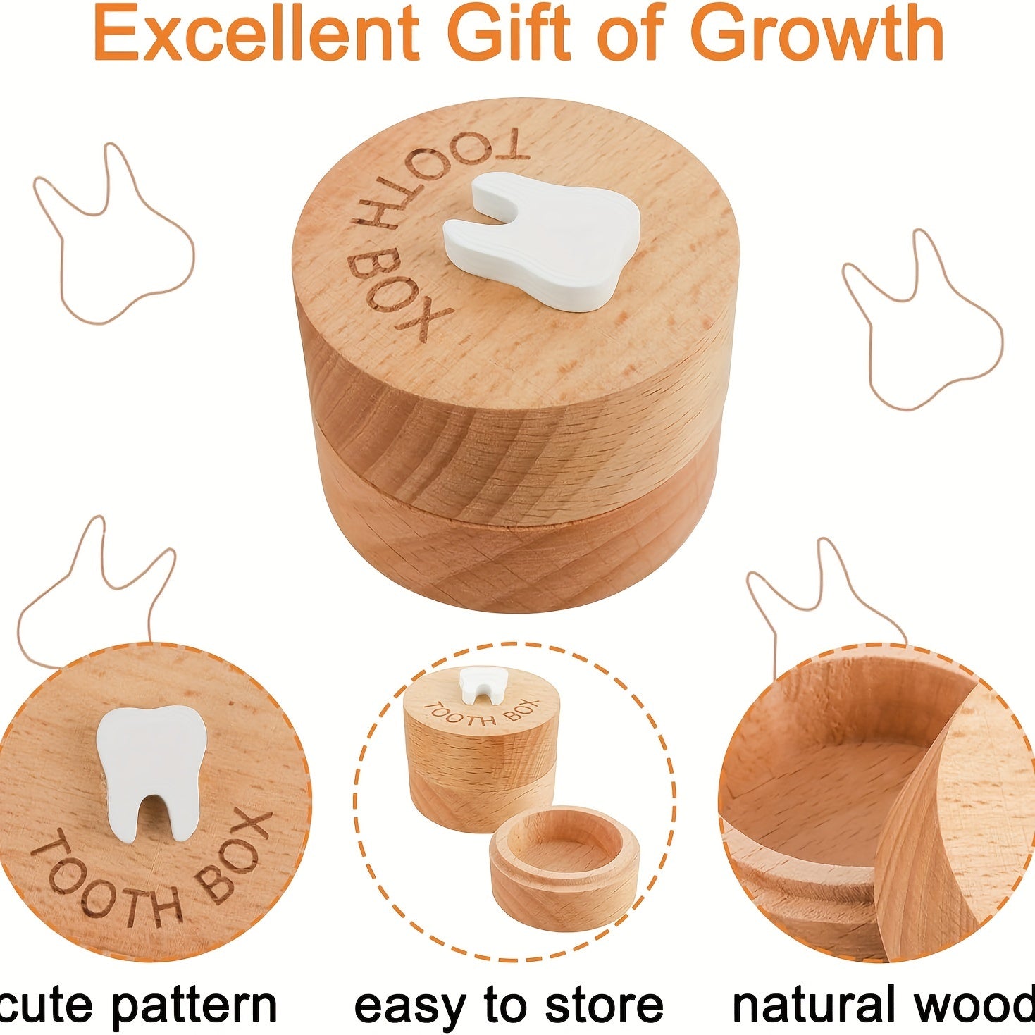 Сундук для зубной феи с 3D-резьбой - идеально подходит для хранения молочных зубов, отличный подарок на Рождество, Хэллоуин, День благодарения, Новый год или День святого Валентина.