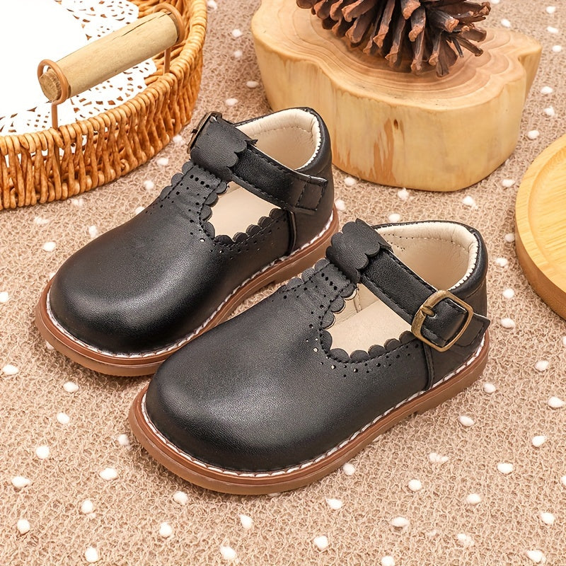 Girls' Mary-Jane Brogue Shoes Lightweight All-Season Rubber Sole for Ages 14 and Under