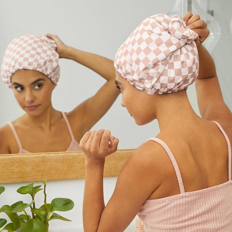 Satin Shower Cap Adjustable Hair Protection Durable Waterproof Cap