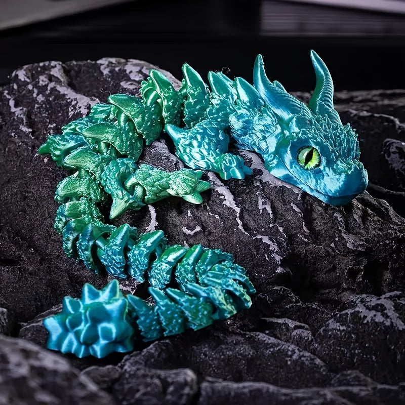Adults 3D Printed Double-Horned Dragon Figurine Car Home Desk Decor