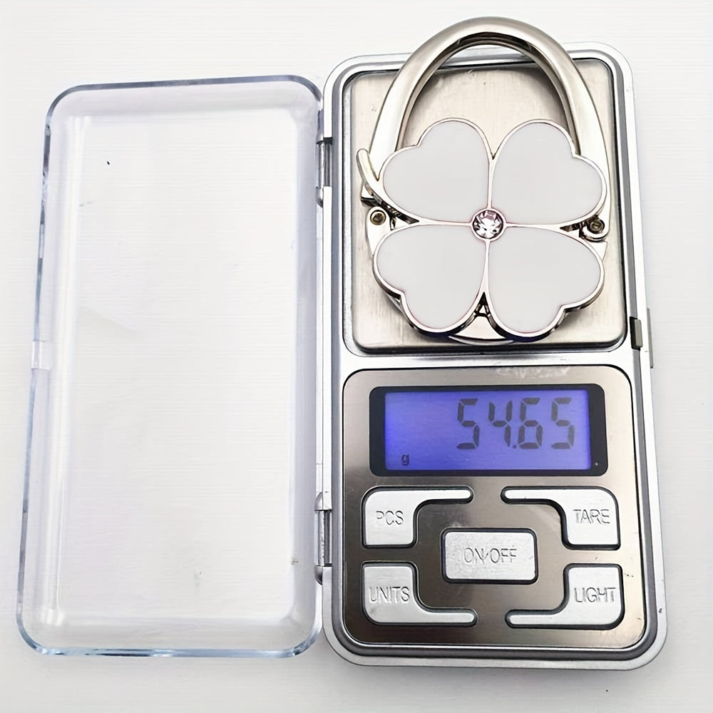 Stylish 4-Leaf Clover Metal Hook Portable Handbag Table Hook Foldable Wallet Hook Versatile Bag Hook