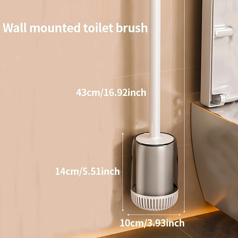 Plastic Toilet Brush Set Wall-Mounted Reusable Cleaning Tool