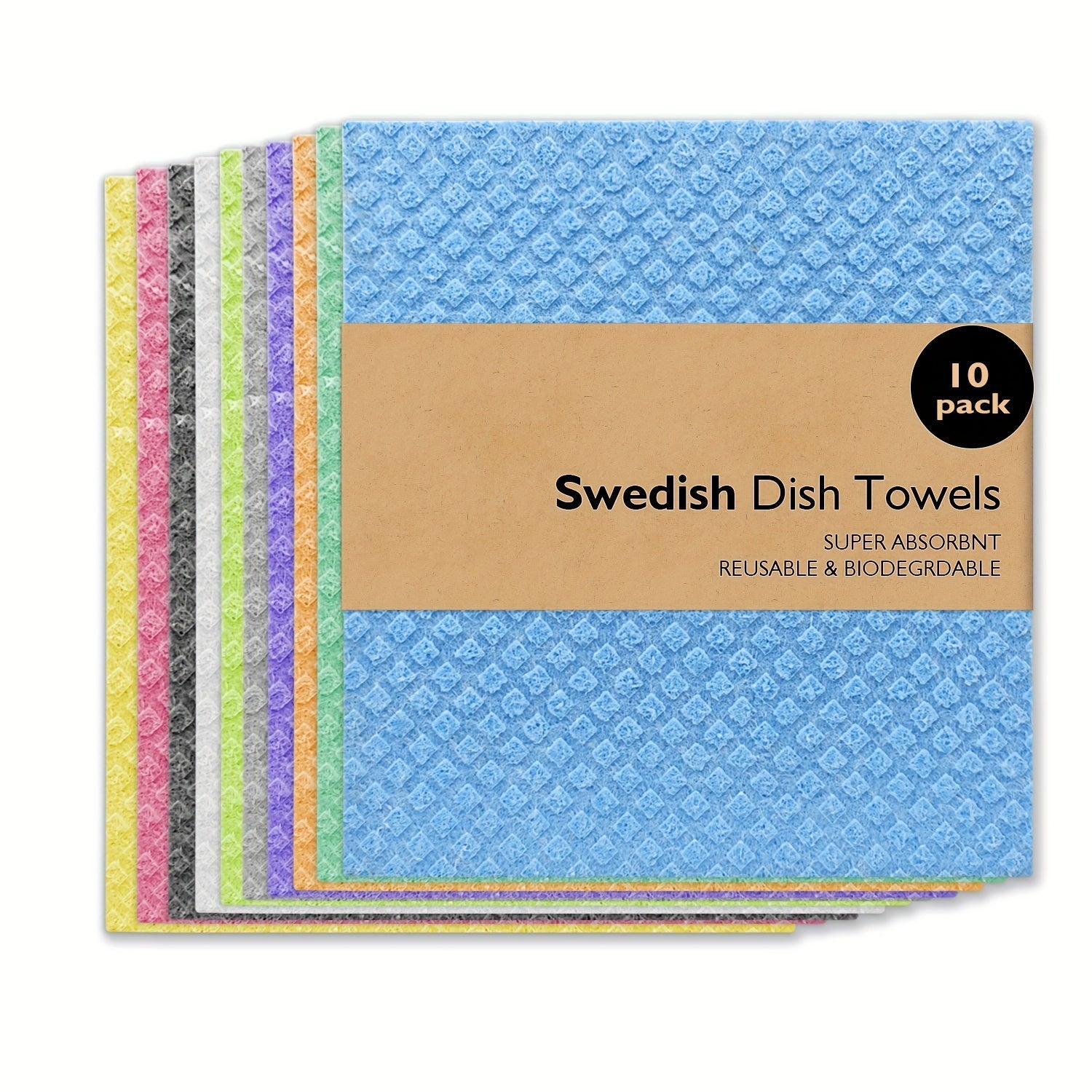 Swedish Dishcloths Kitchen Set Reusable Cellulose Sponge Cloths for Dishes