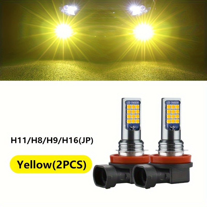 Car LED Fog Light Bulb 6000K White Ice Blue Yellow White 2 Pack