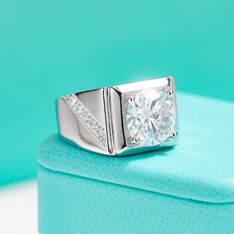 Sterling Silver 2/5 Carat Moissanite Engagement Ring for Anniversaries
