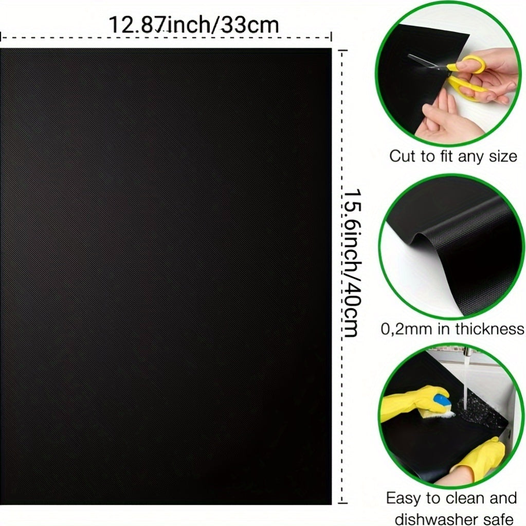 Set of 2 Non-Stick Oven Liners 40x33cm Washable BPA Free for Electric Gas Microwave