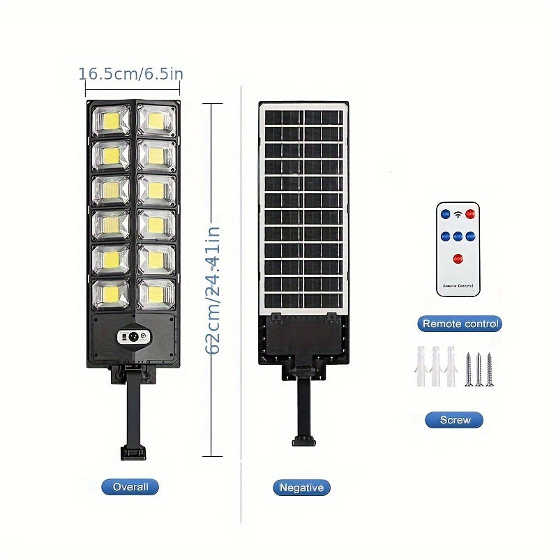 Super Bright 504 LED Solar Street Light with Motion Sensor and 3 Modes for Outdoor Garden